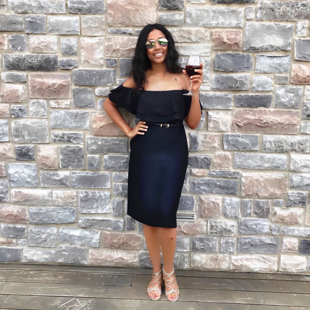 Black Strapless Cocktail Dress